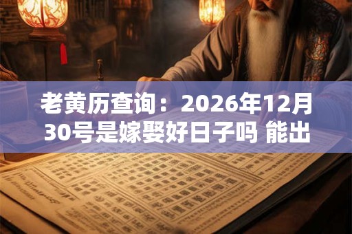 老黄历查询：2026年12月30号是嫁娶好日子吗 能出嫁吗