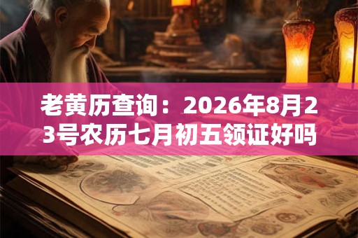 老黄历查询：2026年8月23号农历七月初五领证好吗