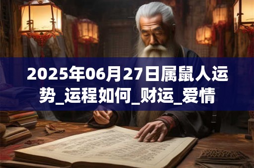 2025年06月27日属鼠人运势_运程如何_财运_爱情