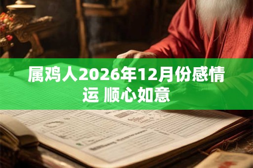 属鸡人2026年12月份感情运 顺心如意