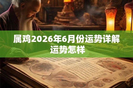属鸡2026年6月份运势详解 运势怎样