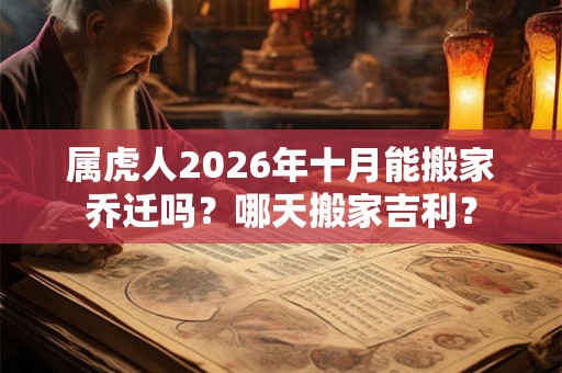 属虎人2026年十月能搬家乔迁吗？哪天搬家吉利？