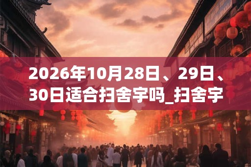 2026年10月28日、29日、30日适合扫舍宇吗_扫舍宇吉利吗