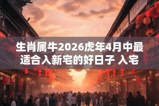 生肖属牛2026虎年4月中最适合入新宅的好日子 入宅黄道吉日