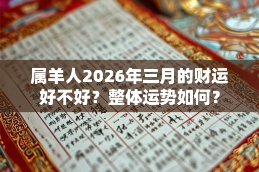 属羊人2026年三月的财运好不好？整体运势如何？