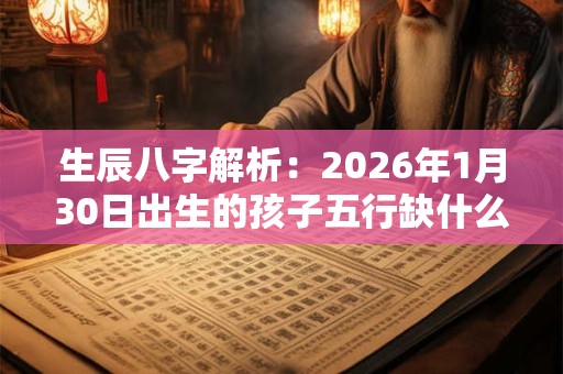 生辰八字解析：2026年1月30日出生的孩子五行缺什么 是什么命