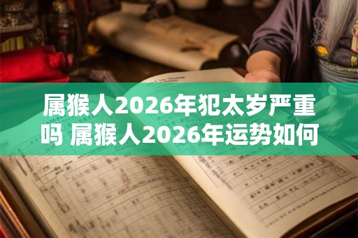 属猴人2026年犯太岁严重吗 属猴人2026年运势如何