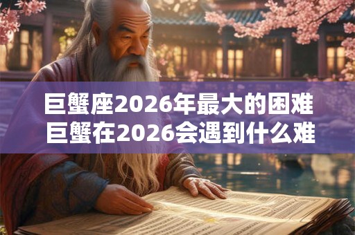 巨蟹座2026年最大的困难 巨蟹在2026会遇到什么难题