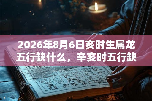2026年8月6日亥时生属龙五行缺什么，辛亥时五行缺什么