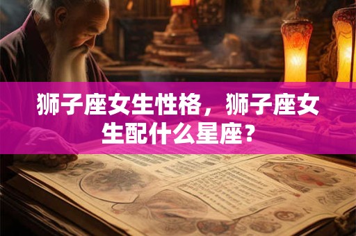 狮子座女生性格，狮子座女生配什么星座？