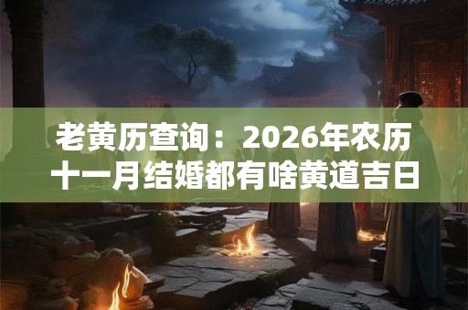 老黄历查询：2026年农历十一月结婚都有啥黄道吉日
