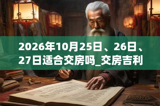 2026年10月25日、26日、27日适合交房吗_交房吉利吗