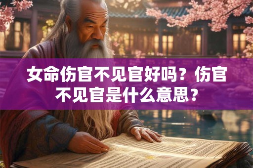 女命伤官不见官好吗？伤官不见官是什么意思？