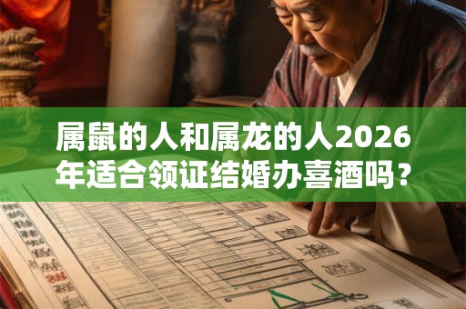 属鼠的人和属龙的人2026年适合领证结婚办喜酒吗？