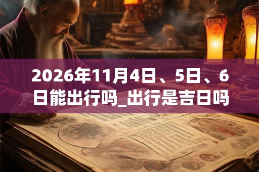 2026年11月4日、5日、6日能出行吗_出行是吉日吗
