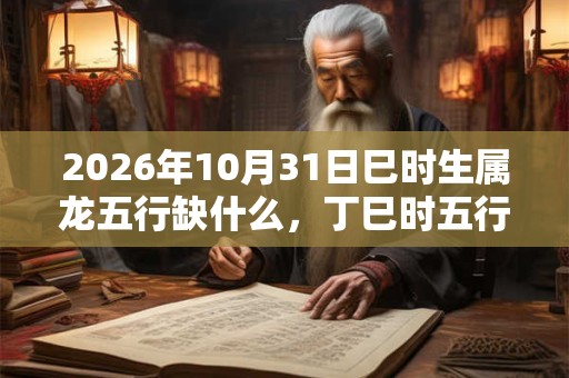 2026年10月31日巳时生属龙五行缺什么，丁巳时五行缺什么