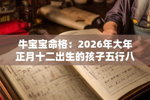 牛宝宝命格：2026年大年正月十二出生的孩子五行八字查询