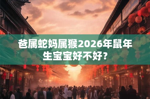 爸属蛇妈属猴2026年鼠年生宝宝好不好？