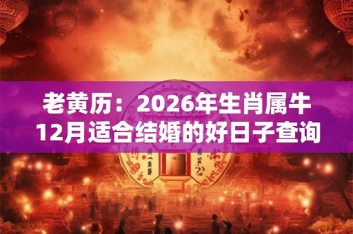 老黄历：2026年生肖属牛12月适合结婚的好日子查询