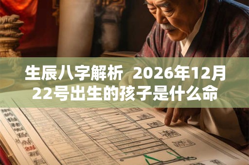 生辰八字解析  2026年12月22号出生的孩子是什么命