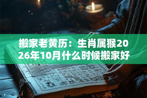 搬家老黄历：生肖属猴2026年10月什么时候搬家好