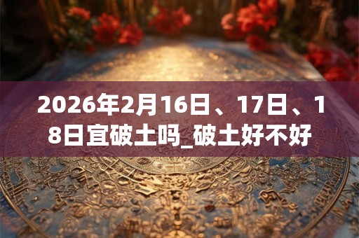 2026年2月16日、17日、18日宜破土吗_破土好不好