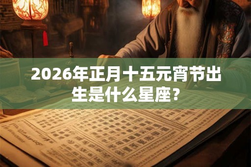 2026年正月十五元宵节出生是什么星座？