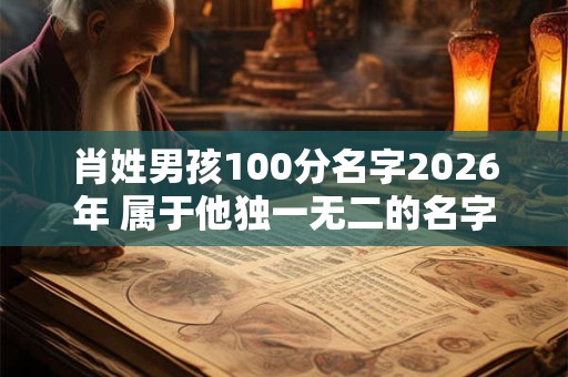 肖姓男孩100分名字2026年 属于他独一无二的名字