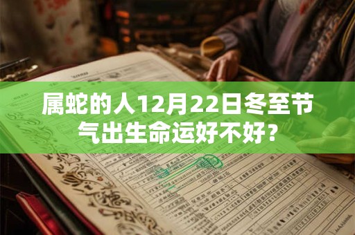 属蛇的人12月22日冬至节气出生命运好不好？