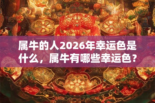 属牛的人2026年幸运色是什么，属牛有哪些幸运色？