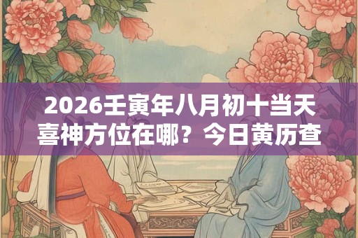 2026壬寅年八月初十当天喜神方位在哪？今日黄历查询