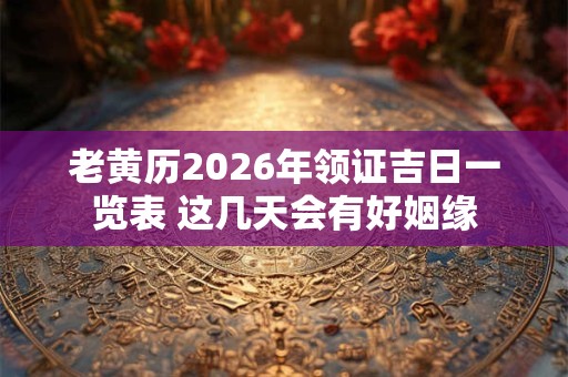 老黄历2026年领证吉日一览表 这几天会有好姻缘