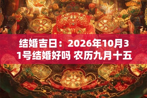结婚吉日：2026年10月31号结婚好吗 农历九月十五日子如何