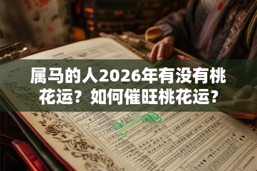 属马的人2026年有没有桃花运？如何催旺桃花运？