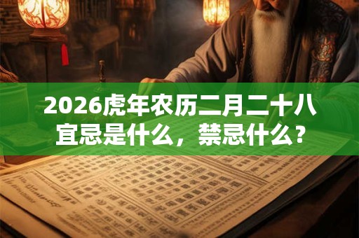 2026虎年农历二月二十八宜忌是什么,禁忌什么? 2026虎年农历二月二十八宜忌是什么,禁忌什么?