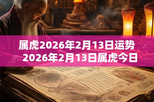 属虎2026年2月13日运势  2026年2月13日属虎今日运势