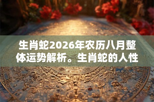 生肖蛇2026年农历八月整体运势解析。生肖蛇的人性格解析及命运分析