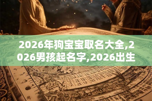 2026年狗宝宝取名大全,2026男孩起名字,2026出生女孩起名