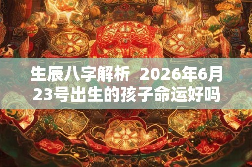 生辰八字解析  2026年6月23号出生的孩子命运好吗