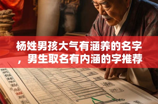 杨姓男孩大气有涵养的名字，男生取名有内涵的字推荐