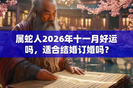 属蛇人2026年十一月好运吗，适合结婚订婚吗？