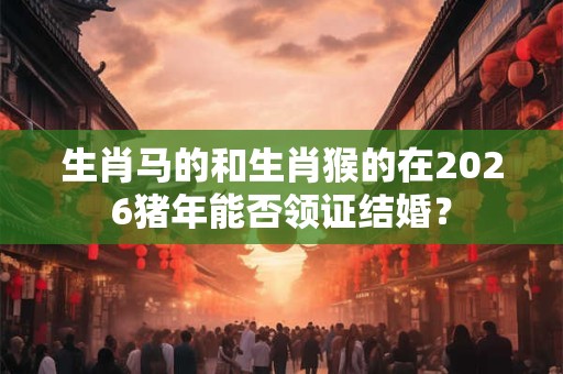 生肖马的和生肖猴的在2026猪年能否领证结婚？