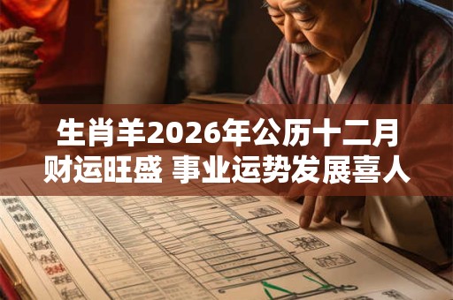 生肖羊2026年公历十二月财运旺盛 事业运势发展喜人