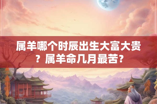 属羊哪个时辰出生大富大贵？属羊命几月最苦？