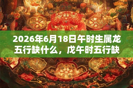 2026年6月18日午时生属龙五行缺什么，戊午时五行缺什么