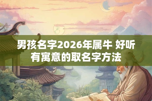 男孩名字2026年属牛 好听有寓意的取名字方法