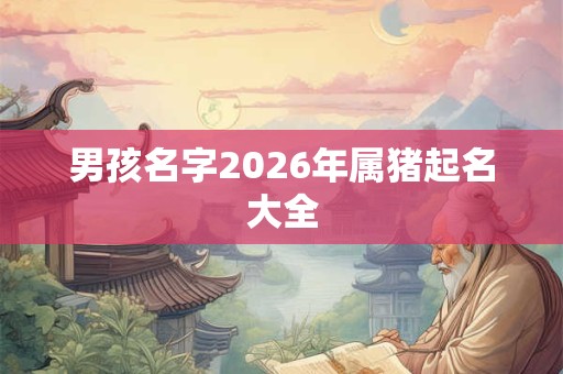 男孩名字2026年属猪起名大全