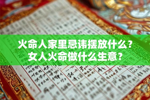 火命人家里忌讳摆放什么？女人火命做什么生意？