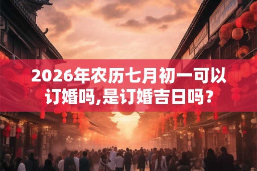 2026年农历七月初一可以订婚吗,是订婚吉日吗？