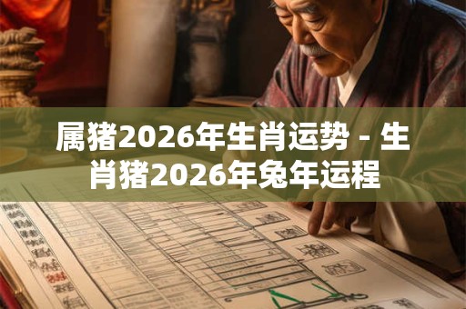 属猪2026年生肖运势 - 生肖猪2026年兔年运程
